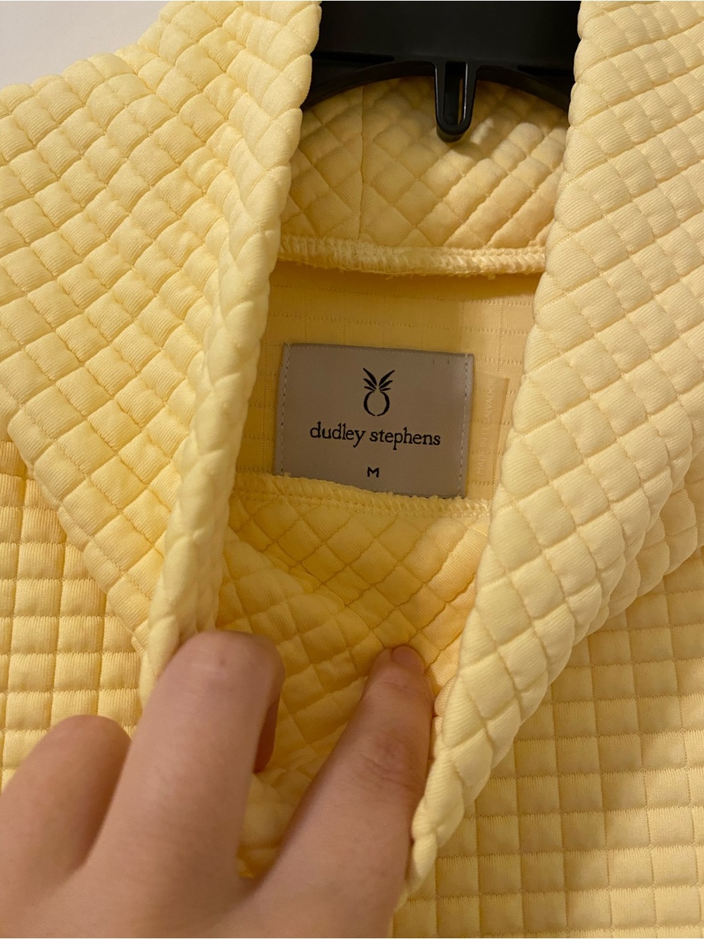 Dudley Stephens Park Slope Waffle Yellow Top Sweater Tuckernuck - Picture 3 of 4